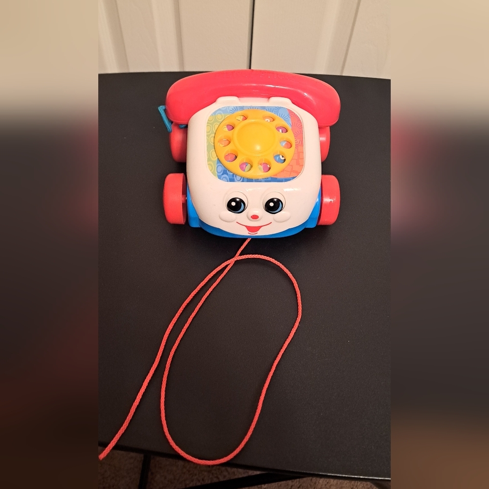 Fisher Price Classic Pull-Along Toy Phone - Red and Blue good preloved condition